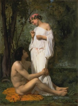 William Adolphe Bouguereau Painting - Idylle 1851 William Adolphe Bouguereau